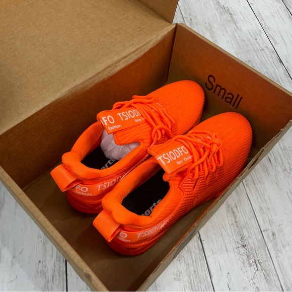 Tsiodfo Other - NIB Mens Tsiodfo Bright Orange Running Shoes Size 7.5 Lace Up Sneakers New